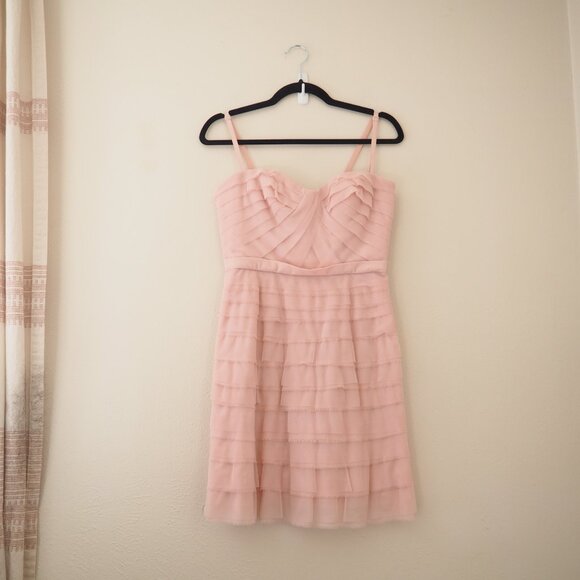 !! BCBGMaxAzria Cocco Light Shell Tiered Dress sz 6 - Picture 4 of 8